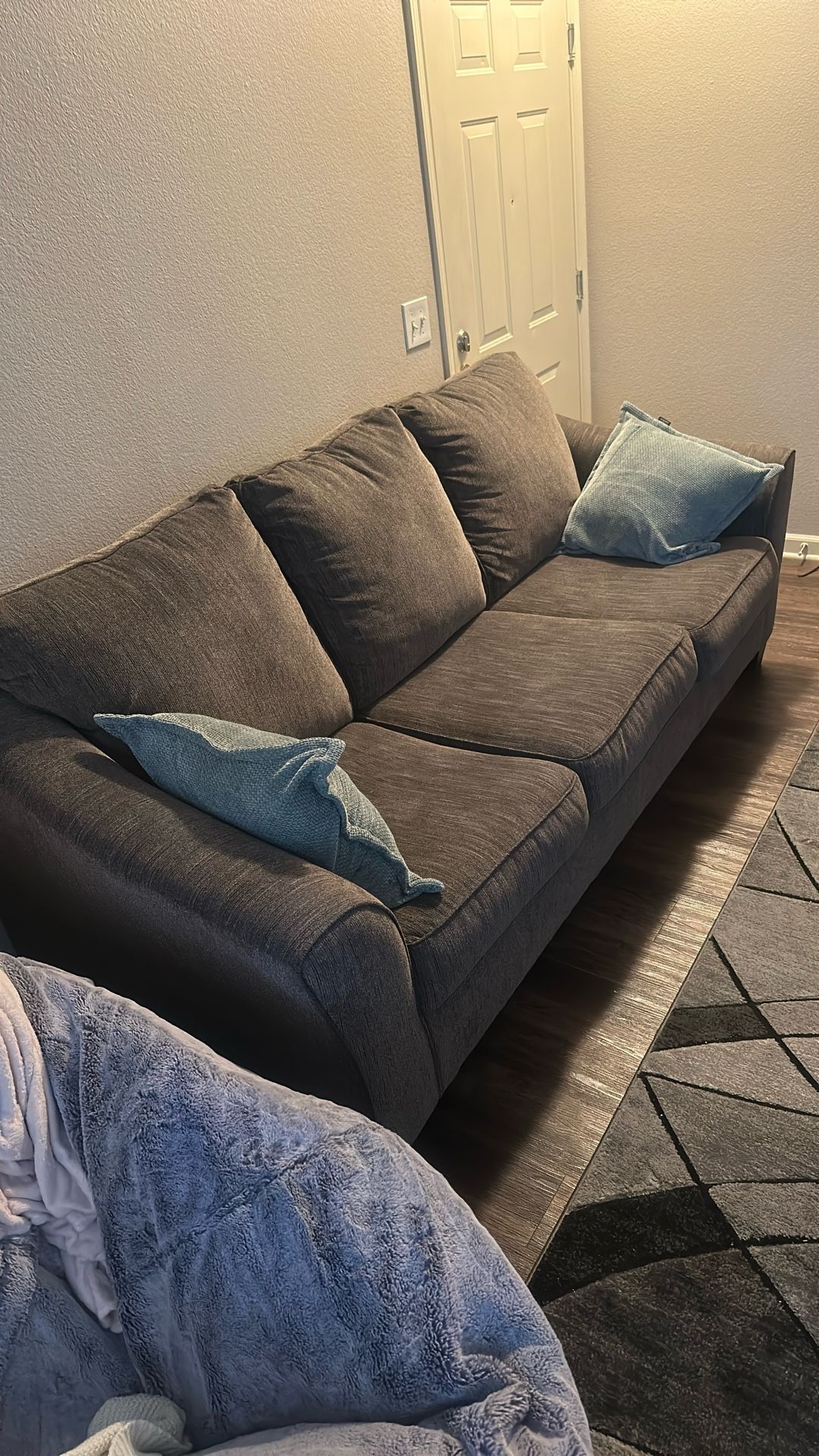 Dark Gray Couch/Sofa And Chair