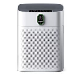 MORENTO Air Purifier for Home Large Room, Air Quality Monitor, Auto Mode, HEPA Filter Removes Dust, Pollen, Smoke, White