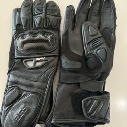 New Men Black Leather Motorcycle Gloves 