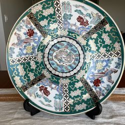 Large 15 Inches Gold Imari Decorative Wall Plate Or Platter