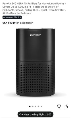 Air purifier, Hepa air filter