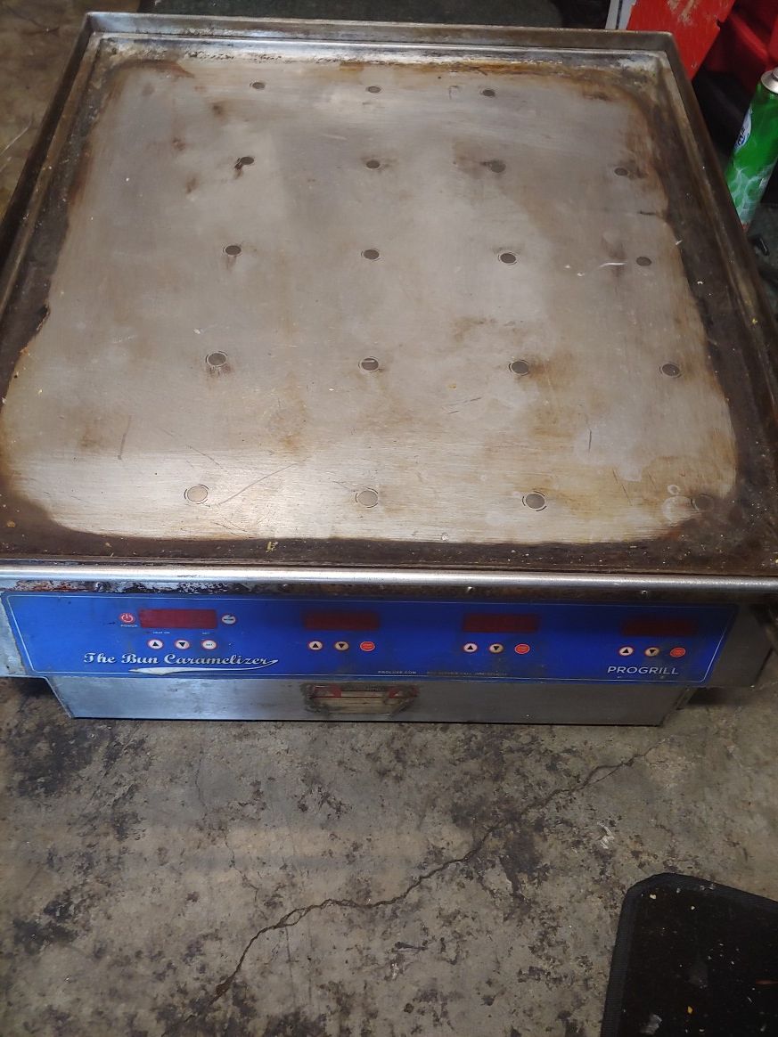 Bun toaster/carmalizer commercial use