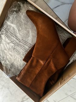 Cognac Knee high boots (New)