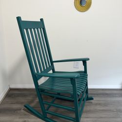 Green Wooden Farmhouse Rocking Chair