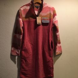Simply Southern Fleece Dress, Size S . Color Coral