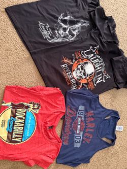 Large-Lot of 4 Harley Graphic Tees and Tank Tops