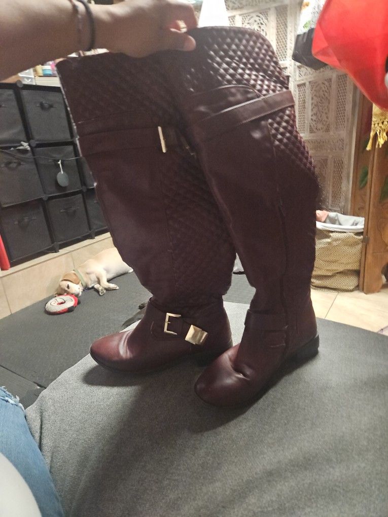 Tall Burgundy Boots 8W