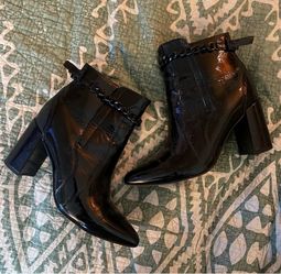 Frankie4 'Maisie' black patent leather boots