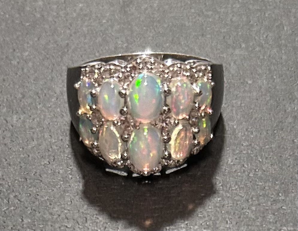Ethiopian Opal Ring Sterling Silver Ring