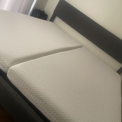 King Frame And Two Twin Mattress 