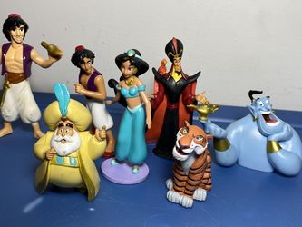 Disney aladdin jasmin jafar genie rajah sultan pvc action figure