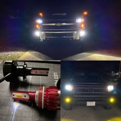 9006 LED Headlight Bulbs Low Beam Fog Light 300% Brighter 6500K Cool White Conversion Kit IP67 Waterproof 2 PCS