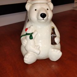 Vintage Coca Cola Polar Bear With Cub Red Hat 10 In Tall Very Clean And Hard To Find