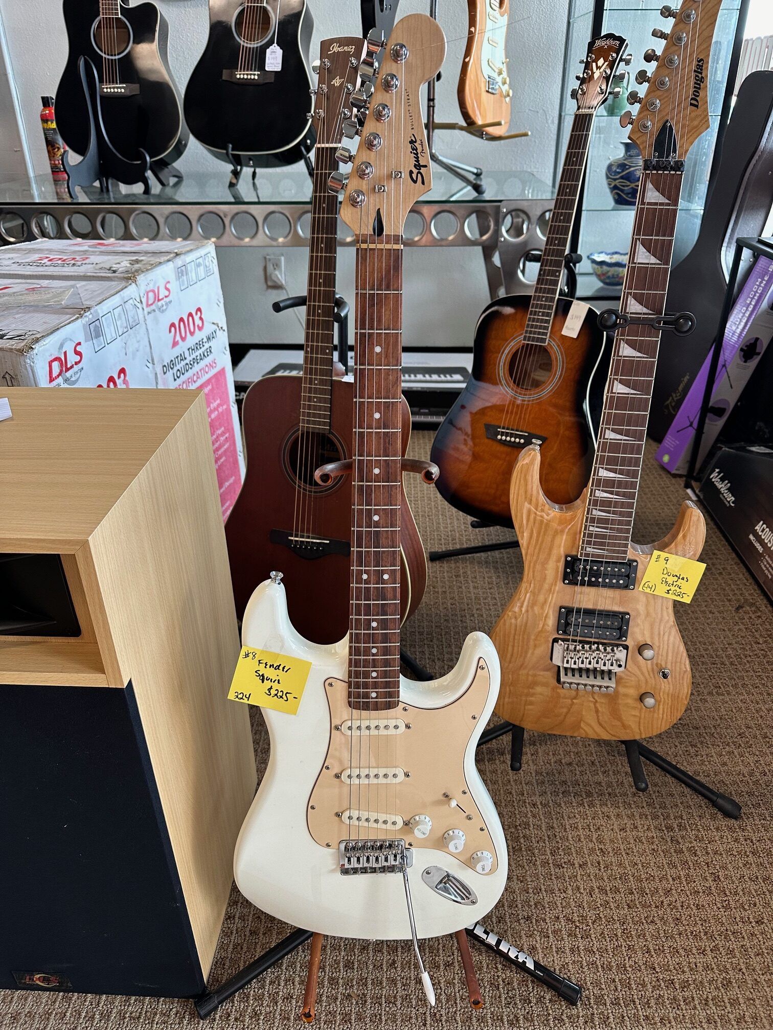 White Fender Squire Guitar
