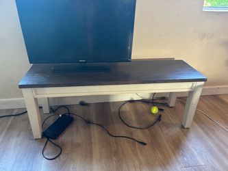 Two-Tone Wood TV Stand / Bench Table