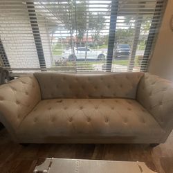 Tufted couch/ottoman 