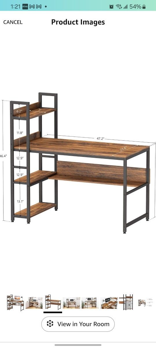 Desk (1)  with bookshelf attached and desk (2) without bookshelf 