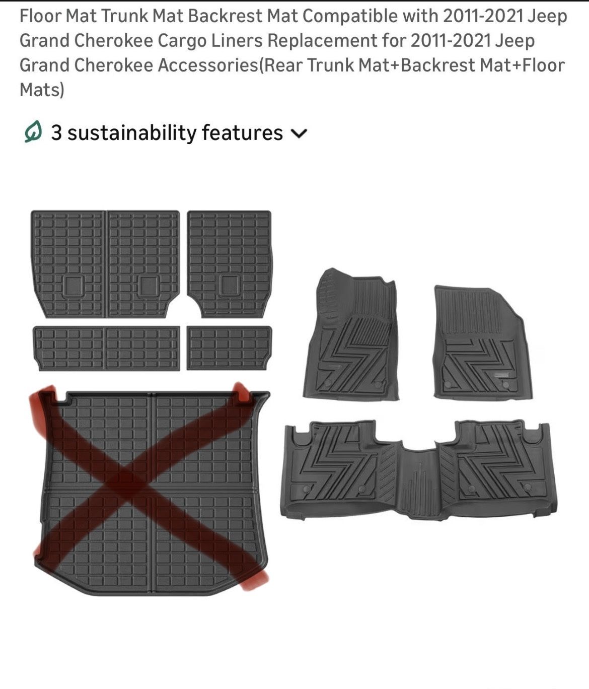 Jeep Grand Cherokee Rubber Floor Mats