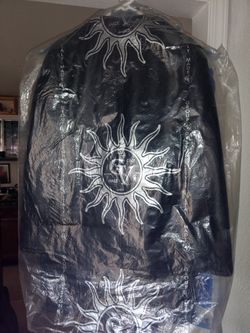 New black 3/4 leather jacket