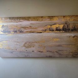 Pink And Gold Painting $20