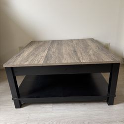Brown Wooden Square Coffee Table