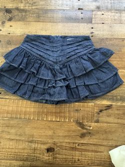 Ruffle Denim Skirt