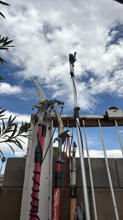 Long pole, hand saw