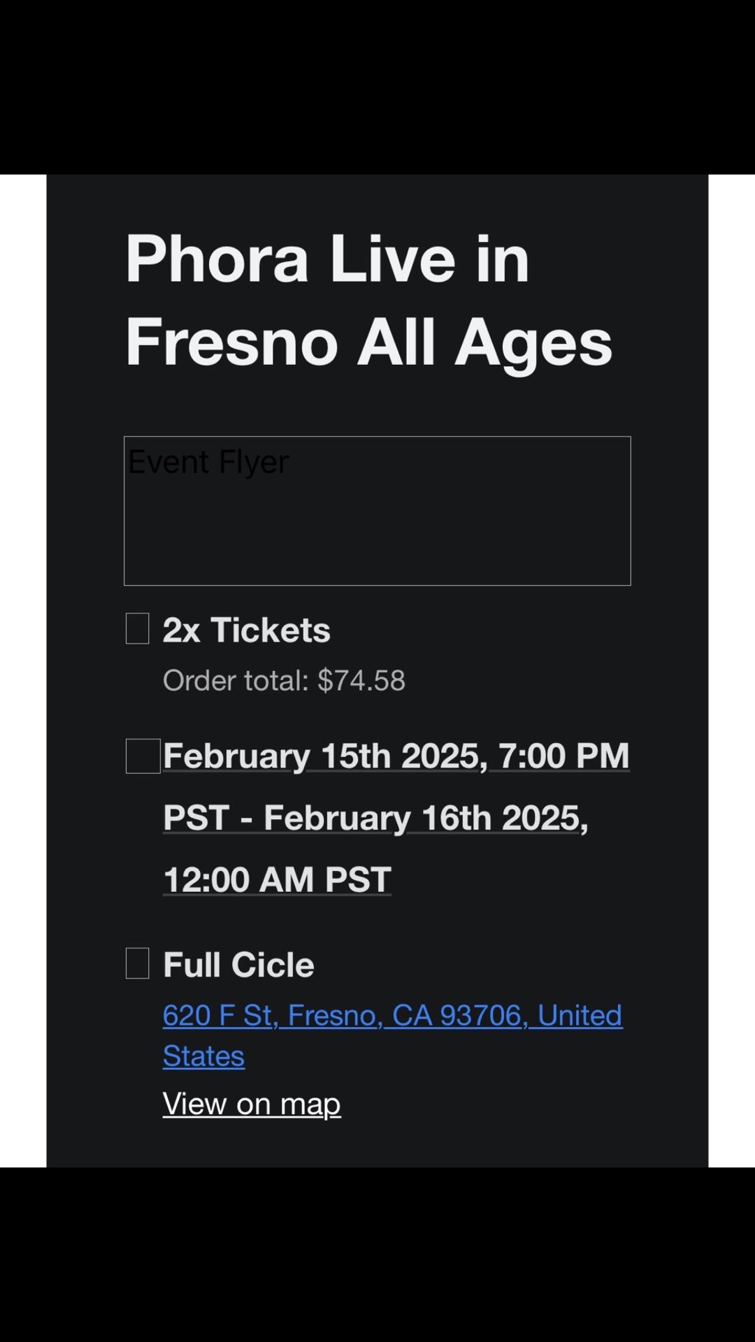 Phora Tickets