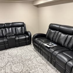 Power reclining sofa set + loveseat