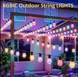 🥳🥳🥳100FT Smart Outdoor String Lights – RGBIC, App & Remote Control