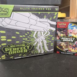 🔥Perfect Order Elite Trainer Box & Booster Bundle Mega Evolution Perfect Order Plus Extras!!