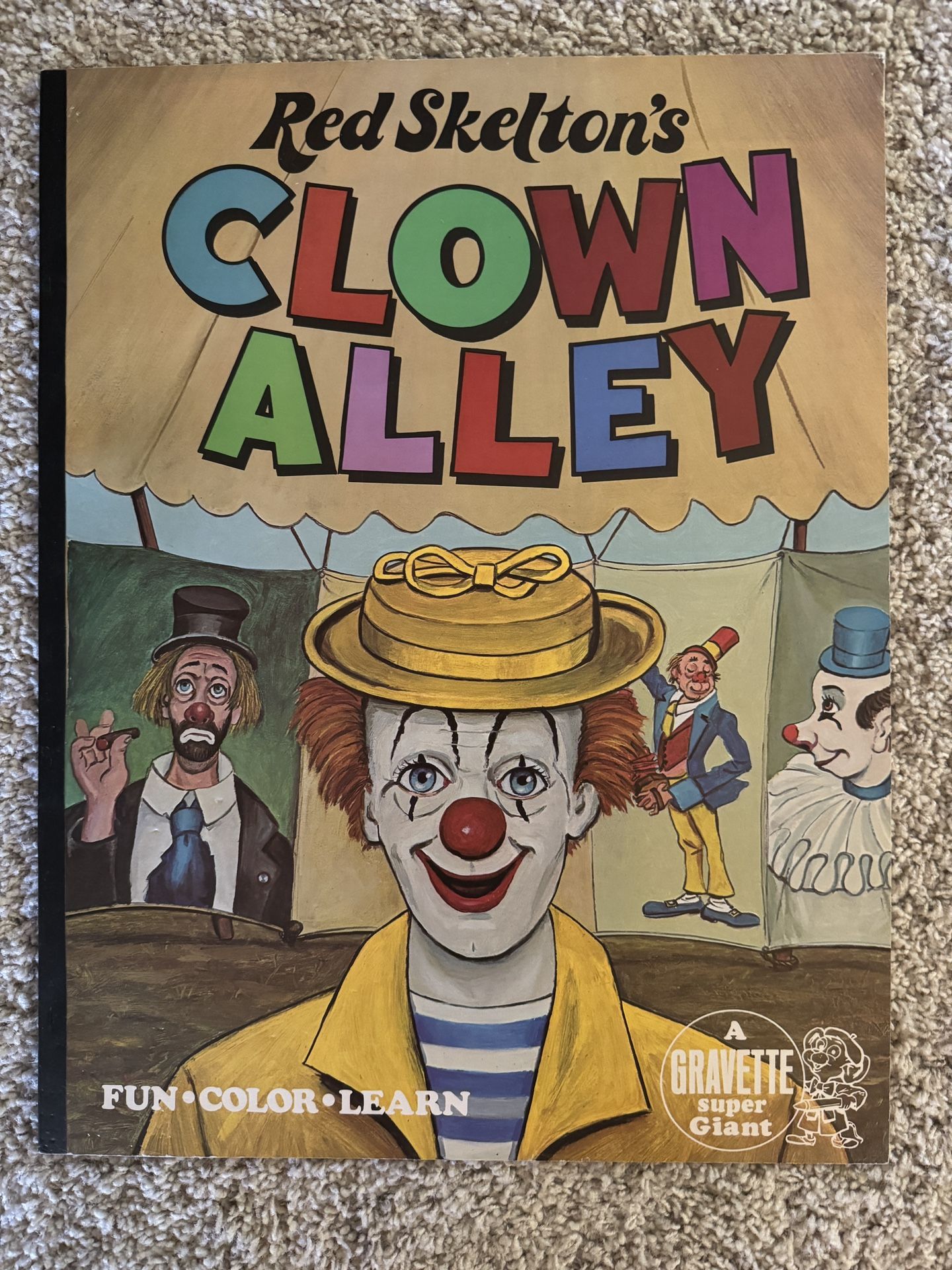 Rare 1977 Red Skelton “Clown Alley” - Giant 22" x 17" Coloring Book