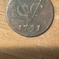 1791 Dutch Colonial New York Penny With Chipped Planchet
