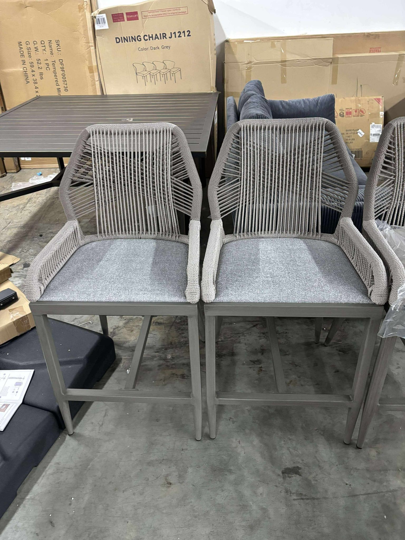 PURPLE LEAF 2 Pieces Bar Stools Patio Modern Rattan Barstools Aluminum Woven Tall Bar Chairs with Cushions for Outdoor Kitchen Island Garden