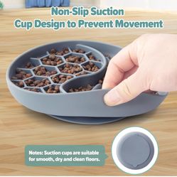 Slow Feeder Dog Bowls, Silicone Pet Food Bowls with Suction Cups for Small Medium Breed