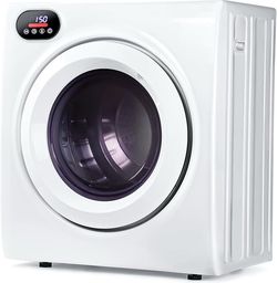 Euhomy 2.65 Cu. Ft. Portable Dryer for Clothes, 1400W Dryer with LCD Panel | 120V Electric Clothes Dryer with 4 Functions, Dryer Machine with Stainles
