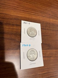 1964-D Washington Silver Quarter Lot of 2