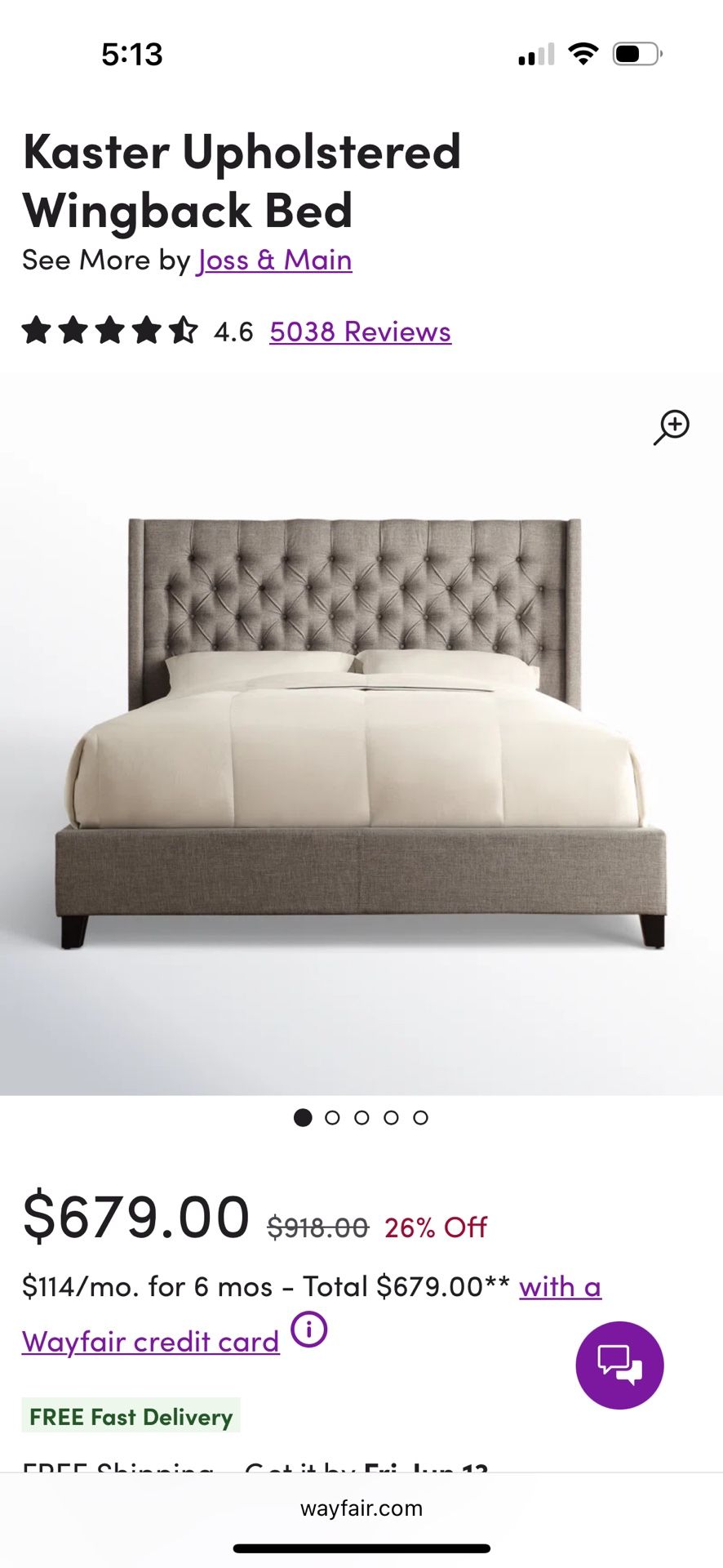 Queen Upholstery Bed Frame, Box Spring, & Mattress