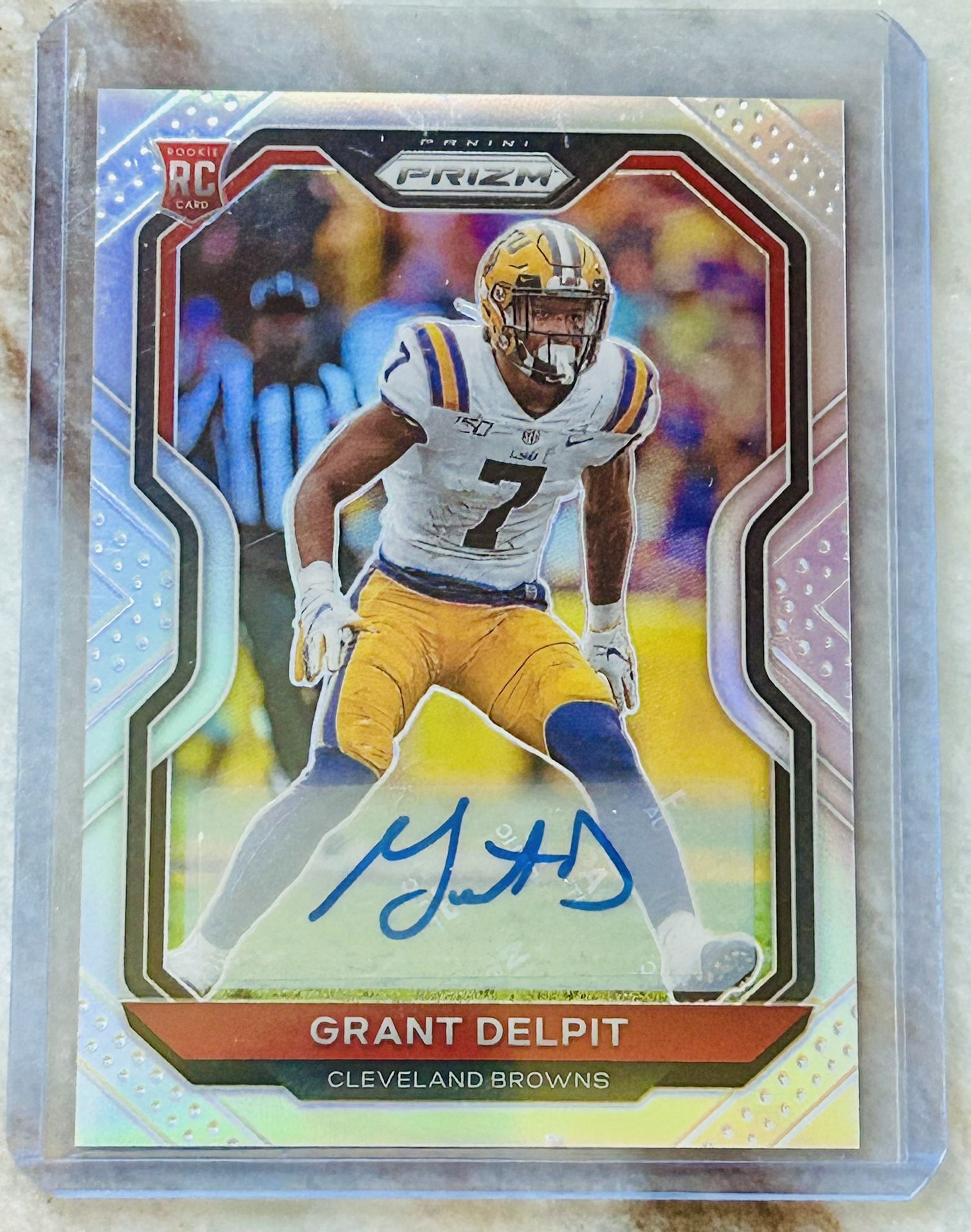 NFL Panini Prizm Cleveland Browns Grant Delpit Autographed Insert Rookie Card