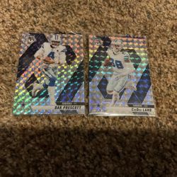 2025 CeeDee Lamb & Dak Prescott Silver Mosaic Prizm Parallel Football Cards Dallas Cowboys Superstars