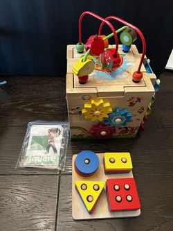 Wooden 8-in-1 Toddler Activity Cube – Montessori Learning Toy