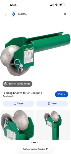 Greenlee Feeding Sheave for 4" Conduit