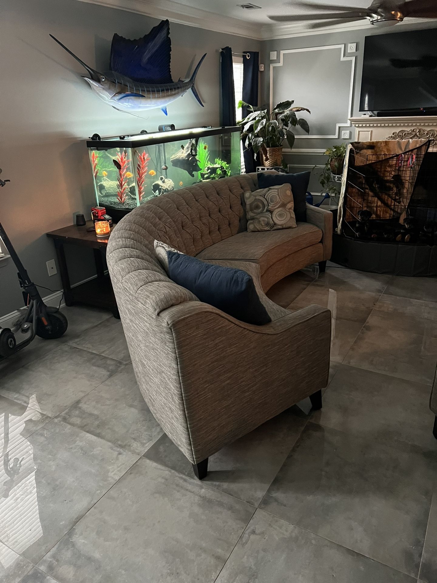 Half A Moon, Gray Couches