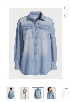 Sofia by Sofia Vergara Women's and Women's Plus Sofia Oversized Boyfriend Shirt with Long Sleeves, Sizes XL