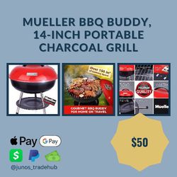 Mueller BBQ Buddy, 14-Inch Portable Charcoal Grill