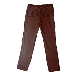 Lane Bryant Pull On Slim Pants Brown Stretch Career 14 Long