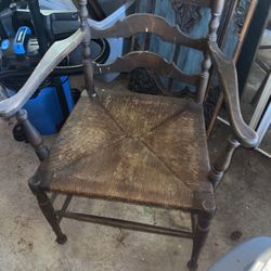Old Wicker Wood Antique Chair