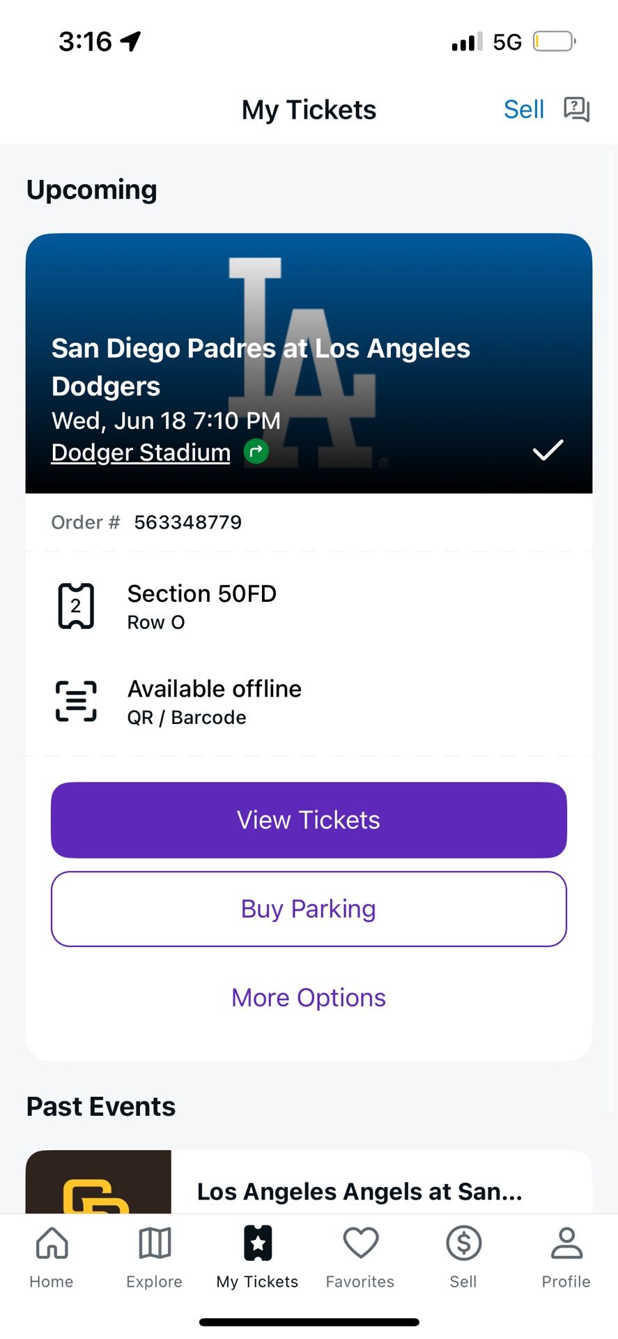 June 18th Dodger Vs padres