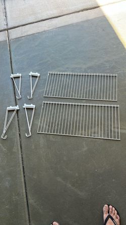 White Wire Closet Shelves with Brackets