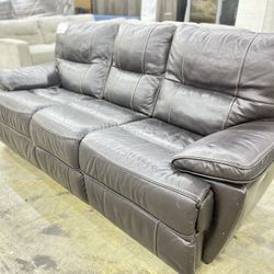 Top Grain Leather Recliner Sofa 3 Seater